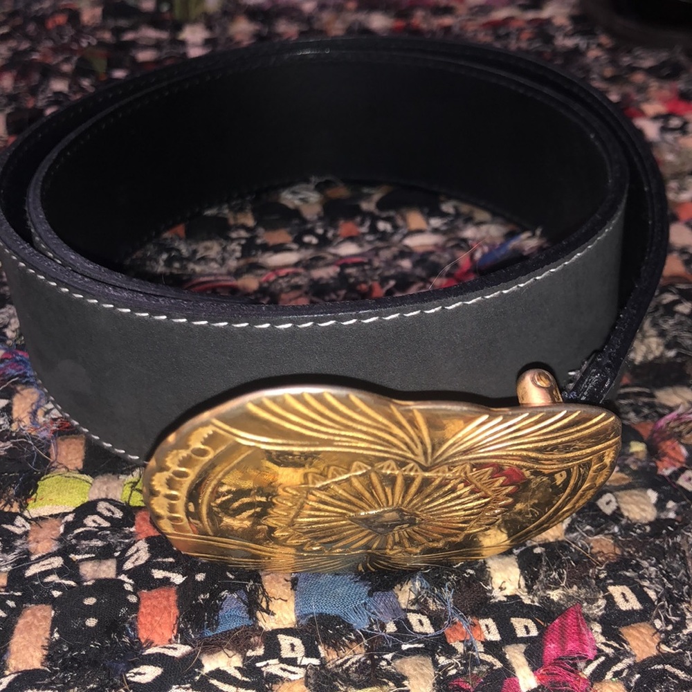 Escada Sport 1980’s Vintage • Brass Western Leather Belt